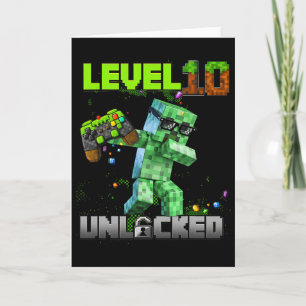 Stufe 10 Unverriegelt - Geburtstagskinder Pixel Ga Karte