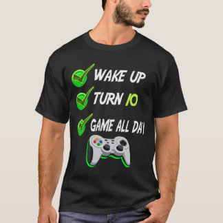 Stufe 10 Unverschlossenes 10. GeburtstagsGamer Nie T-Shirt