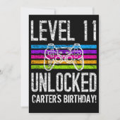 Stufe 11 Entsperrter 11. Geburtstag Personalisiert Einladung (Vorderseite)