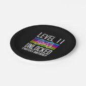 Stufe 11 Entsperrtes Personalisiertes Papier zum 1 Pappteller (Schrägansicht)