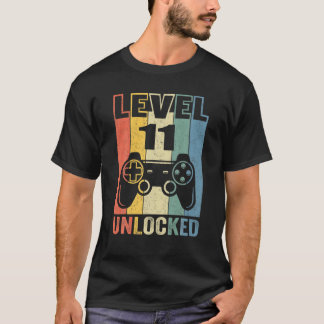 Stufe 11 Ungesperrter Funny Video Gamer 11. Geburt T-Shirt