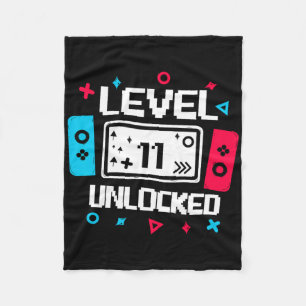 Stufe 11 Unverriegelter Gamer 11. Geburtstagsgesch Fleecedecke