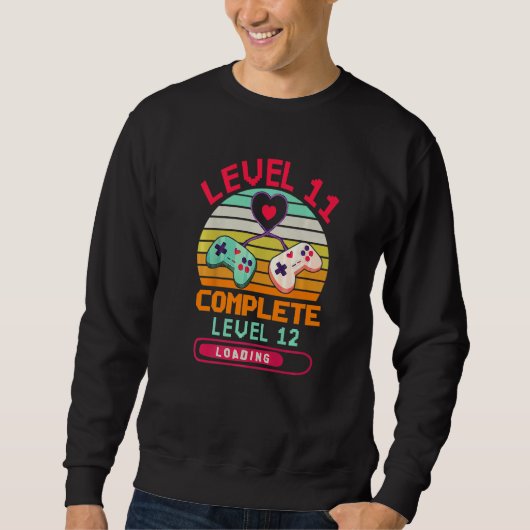 Stufe 11 Vollständige Videospiele 11. Hochzeitstag Sweatshirt (Vorderseite)