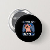 Stufe 12 freigeschaltet - Dabbing Piggycorn Gamer Button (Vorne & Hinten)