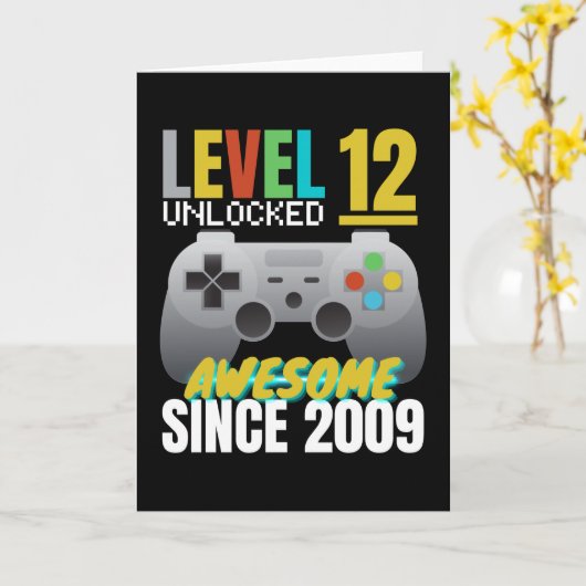 Stufe 12 Phantastisch seit 2009 Karte (Gelbe Blume)