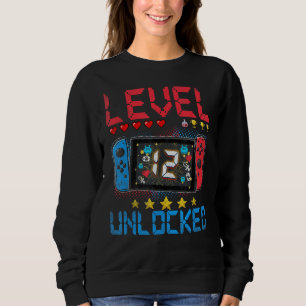 Stufe 12 Unverriegelter Videogamer 12. Geburtstags Sweatshirt
