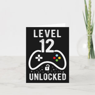 Stufe 12 Unverriegeltes Videospiel 12. Geburtstags Karte