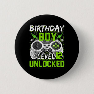 Stufe 12 unverschlossener Gamer 12. Geburtstagsges Button