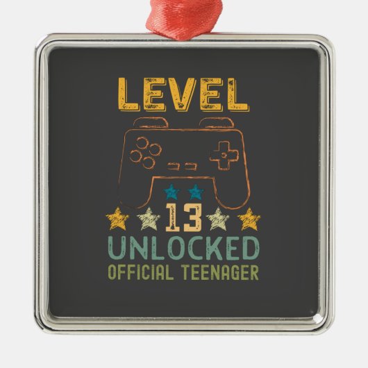 Stufe 13 entsperrt offizielle Teenager-lustige Gam Ornament Aus Metall (Vorne)