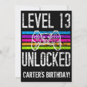 Stufe 13 Entsperrter Personalisierter Gamer am 13. Einladung (Vorderseite)