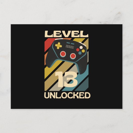 Stufe 13 Entsperrtes Funny Gaming Postkarte (Vorderseite)