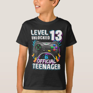Stufe 13 Entsperrtes Offizielles Teenager-Videospi T-Shirt