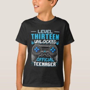 Stufe 13 Entsperrtes Offizielles Teenager-Videospi T-Shirt