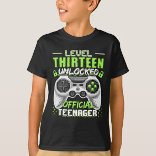 Stufe 13 Entsperrtes Offizielles Teenager-Videospi T-Shirt