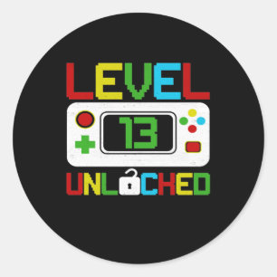Stufe 13 Entsperrtes Videospiel 10. Geburtstagsges Runder Aufkleber