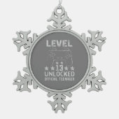 Stufe 13 offizieller Jugendlicher 13. Schneeflocken Zinn-Ornament (Vorderseite)