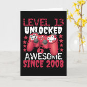 Stufe 13 Phantastisch seit 2008 Karte (Gelbe Blume)