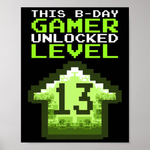 Stufe 13 Unverriegeltes Geburtstagsvideospiel 13. Poster