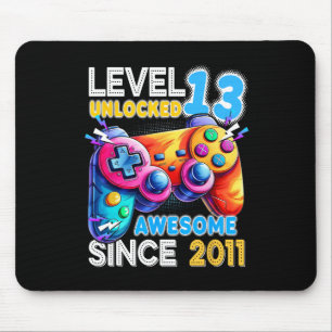 Stufe 13 Unverriegeltes Videospiel 13. Geburtstag Mousepad