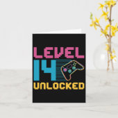 Stufe 14 Entsperrtes Gaming Geburtstag Karte (Gelbe Blume)