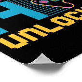 Stufe 14 Entsperrtes Gaming Geburtstag Poster (Ecke)