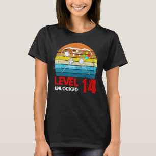 Stufe 14 Unverriegelter Video-Gamer 14. Geburtstag T-Shirt