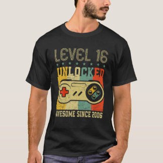 Stufe 16 Entsperrter Video-Gamer 16 Jahre alt 16 J T-Shirt