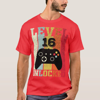 Stufe 16 Entsperrtes Sonnenvideo 16. Geburtstagsge T-Shirt