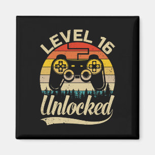 Stufe 16 Unverriegeltes Vintages Retro-Videospiel Magnet