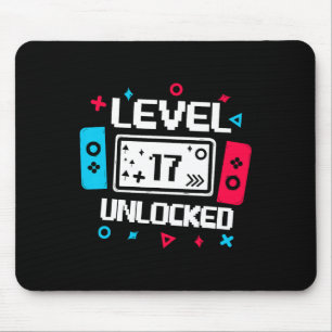Stufe 17 Unverriegelter Gamer 17. Geburtstagsgesch Mousepad