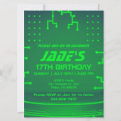 Stufe 17 Unverriegeltes Gaming 17. Geburtstag Einladung (Rückseite)