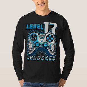 Stufe 17 Unverriegeltes Videospiel 17. Geburtstag  T-Shirt