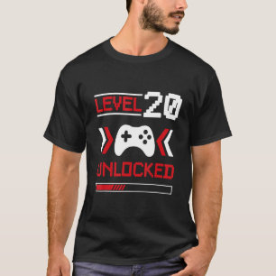 Stufe 20 entsperrt - Gamer 20. Geburtstag T-Shirt