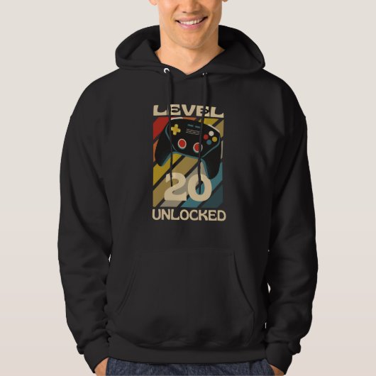 Stufe 20 Ungesperrtes Funny Gaming Hoodie (Vorderseite)