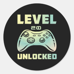 Stufe 20 unverschlossen runder aufkleber