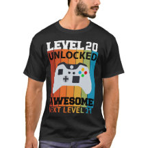 Stufe 20 Unverschlossener Geburtstags-T - Shirt