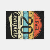 Stufe 20 Vollständiger Retro 20. Hochzeitstag T Fleecedecke (Vorderseite (Horizontal))