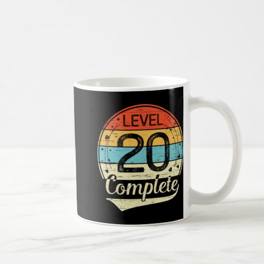 Stufe 20 Vollständiger Retro 20. Hochzeitstag T Kaffeetasse (Rechts)