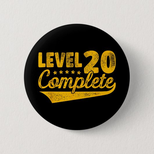Stufe 20 Vollständiges Vintages 20. Hochzeitstag Button (Vorderseite)