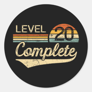 Stufe 20 Vollständiges Vintages 20. Hochzeitstag Runder Aufkleber