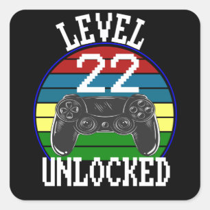 Stufe 22 Unverschlossene lustige 22. Geburtstagsge Quadratischer Aufkleber