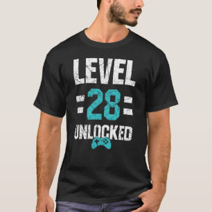 Stufe 28 Unverschlossen: Geburtstag des Gamers T-Shirt