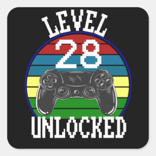 Stufe 28 Unverschlossenes Wetter 28. Geburtstag Ge Quadratischer Aufkleber