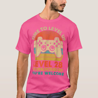 Stufe 28 Vollständige Vintage Gamer-Videospiele 19 T-Shirt