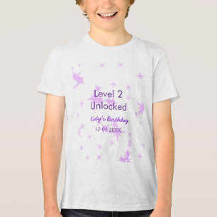 Stufe 2 Entsperrt Hinzufügen des Datums des Geburt Tri-Blend Shirt