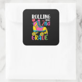 Stufe 2 quadratischer aufkleber (Tasche)