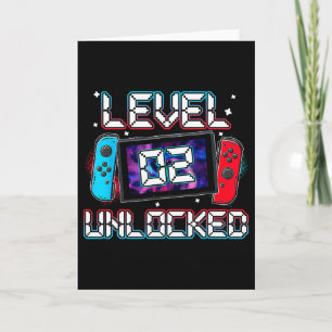 Stufe 2 Unverriegelter Gamer 2. Geburtstagsgeschen Karte