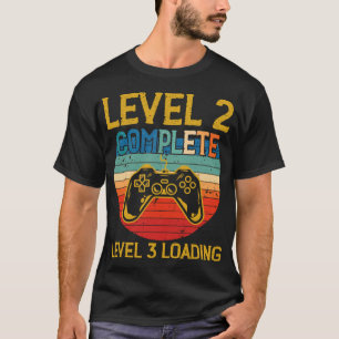 Stufe 2 Vollständiges Gamer-Jubiläum Stufe 3 Jahre T-Shirt