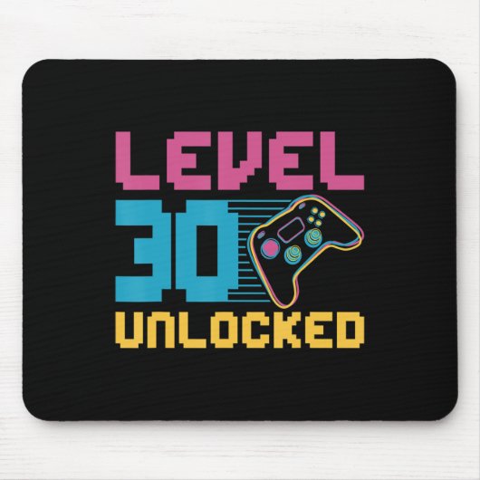 Stufe 30 unverschlossenes Gaming Geburtstag Mousepad (Vorne)