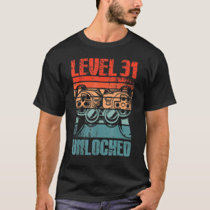 Stufe 31 Entsperrter Video-Gamer 31. Geburtstag Mä T-Shirt